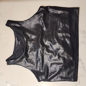 ✨️3/$20 - Joe Fresh faux leather snake skin black long crop style sports bra